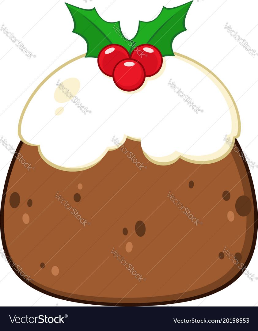 christmas pudding cake topped royalty free vector image