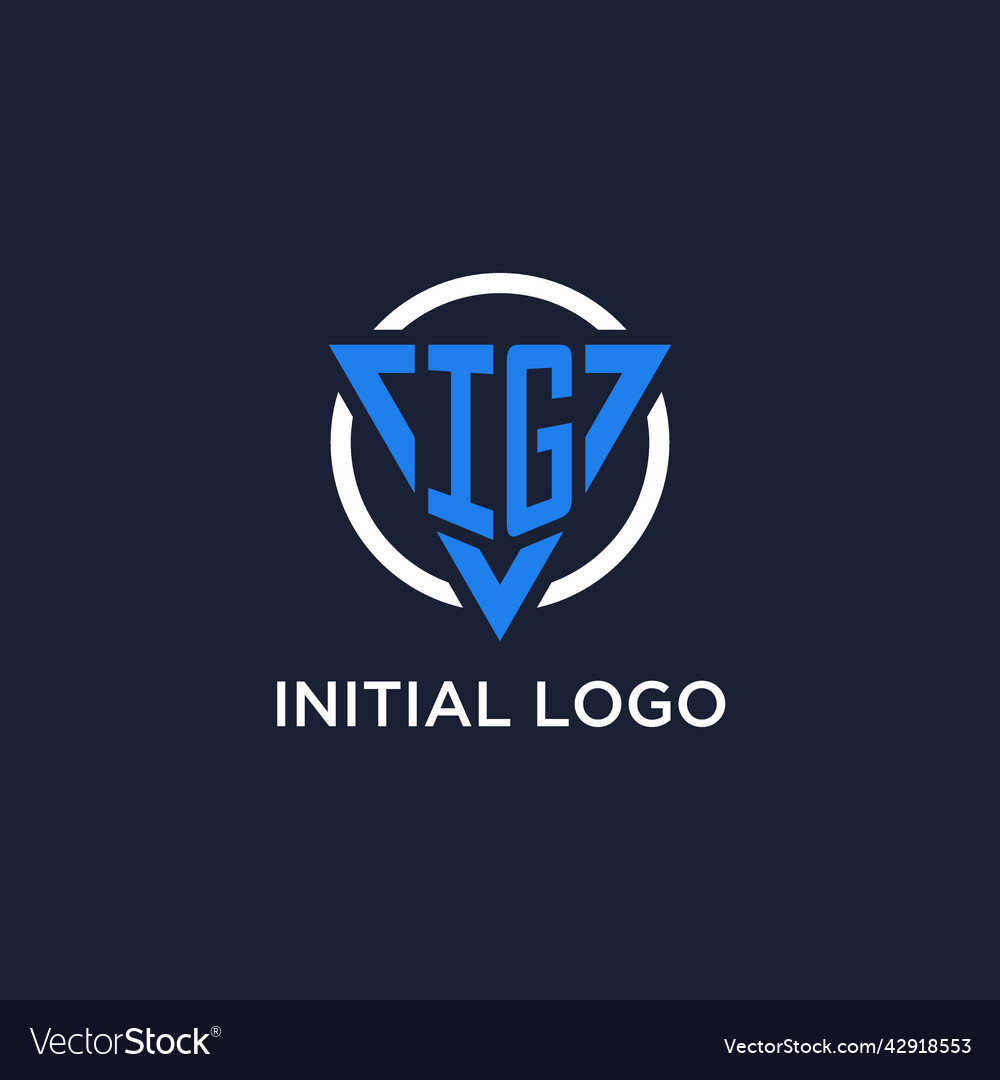 Ig monogram logo with triangle shape and circle