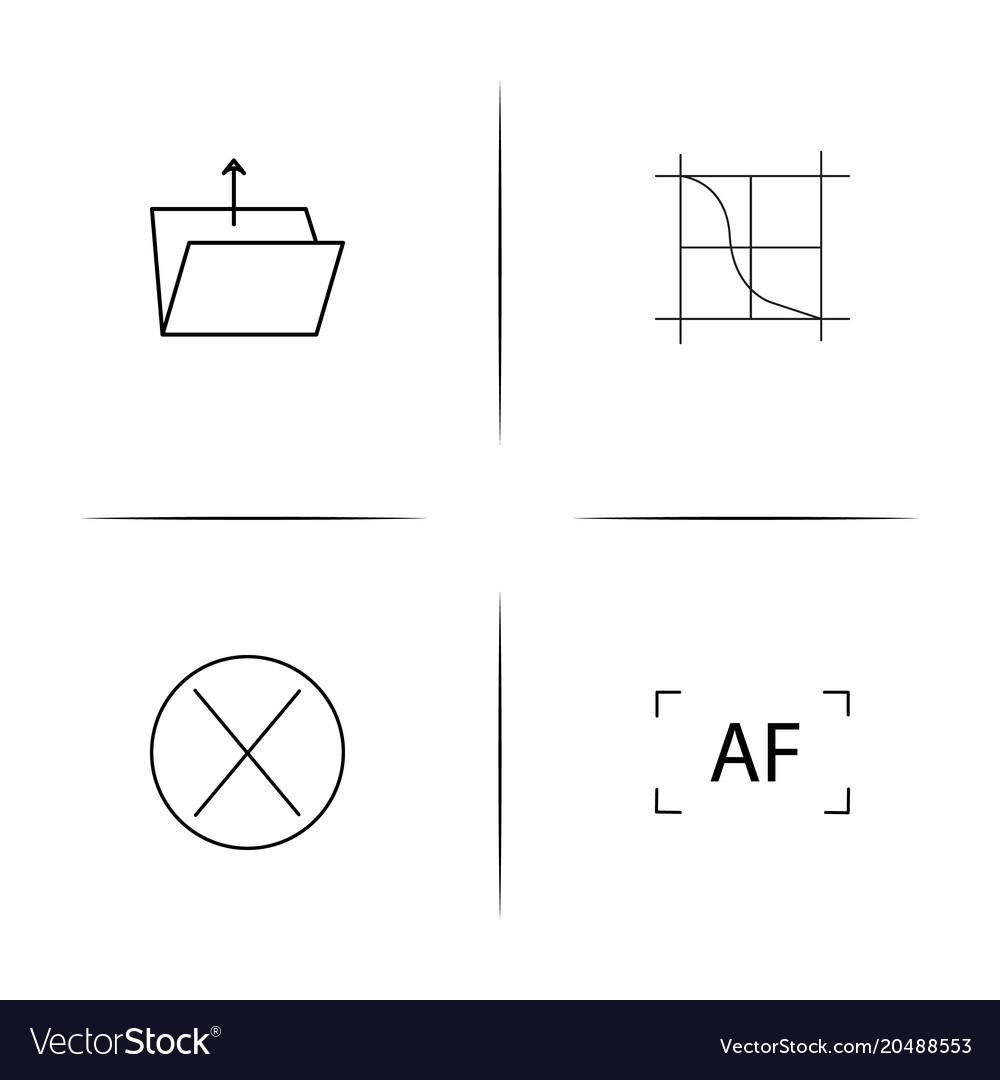 Interface simple linear icons set outlined