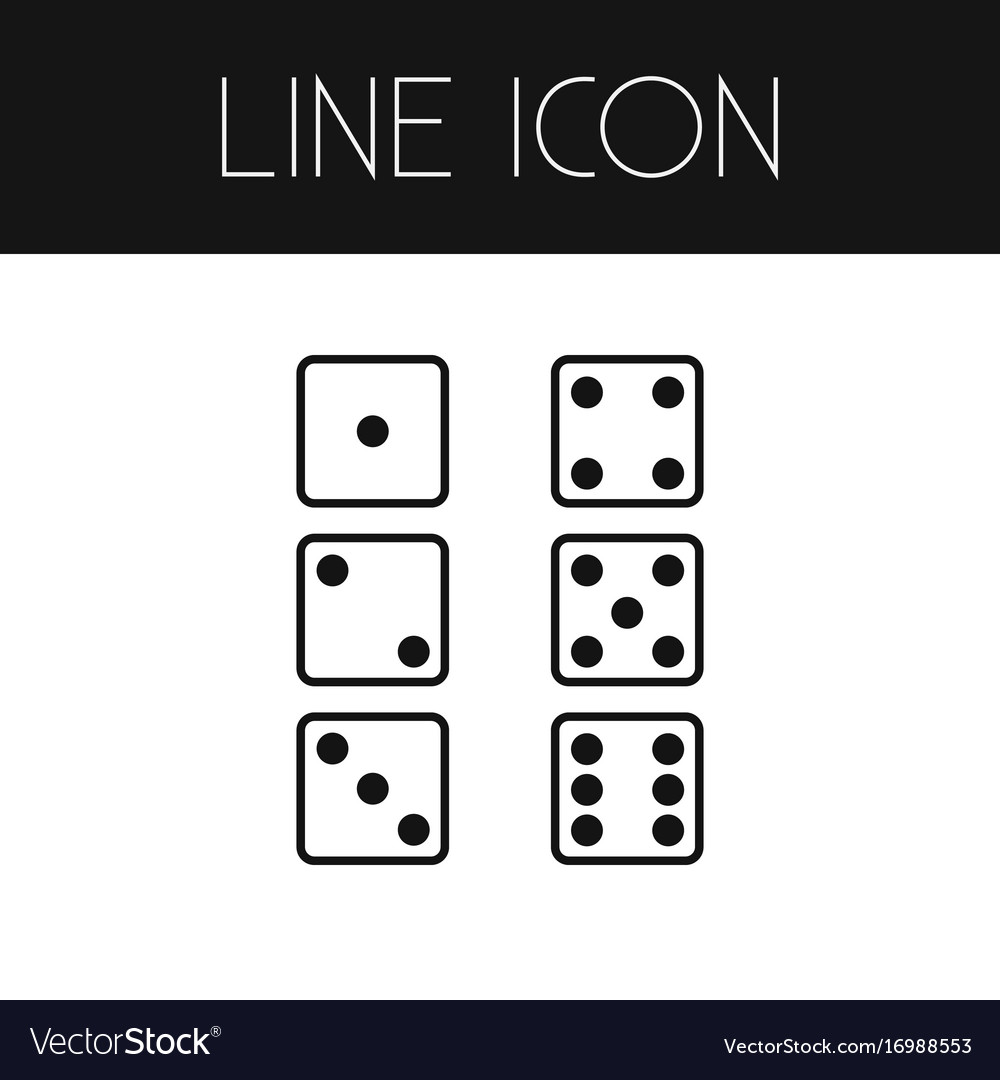 Isolated number outline cube element can