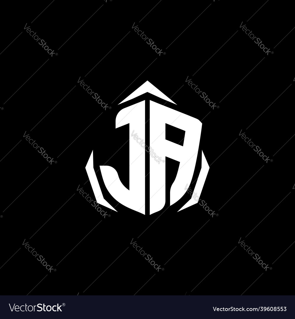 Ja monogram shield shape style