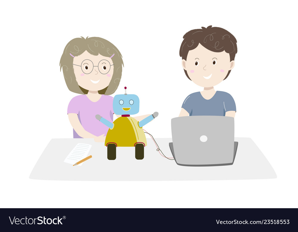 Kids making and programming cute robot
