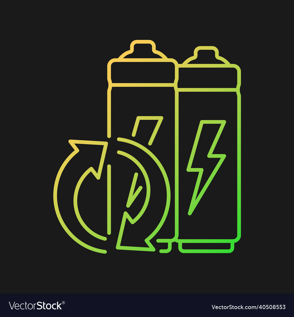 Lithium-ion battery recycling gradient icon