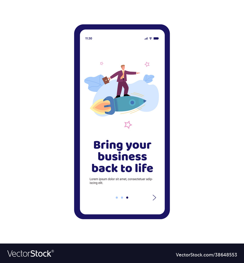 Mobile phone app for business back to life vector image Mobile phone app for business back to life