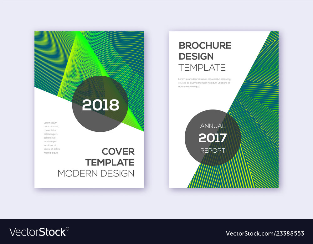 Modern cover design template set green abstract l