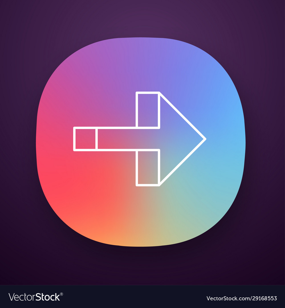 Rechts Pfeil-App-Symbol nach vorne Spitze drehen vector image Rechts Pfeil-App-Symbol nach vorne Spitze drehen