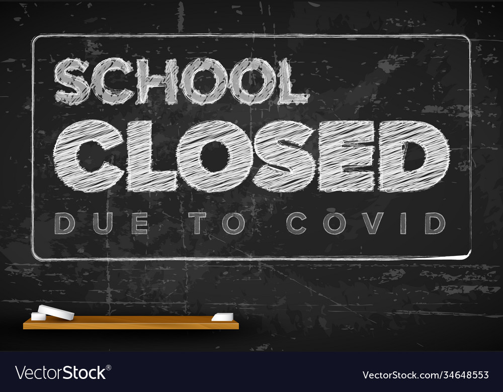 School closed due to covid19 poster Royalty Free Vector