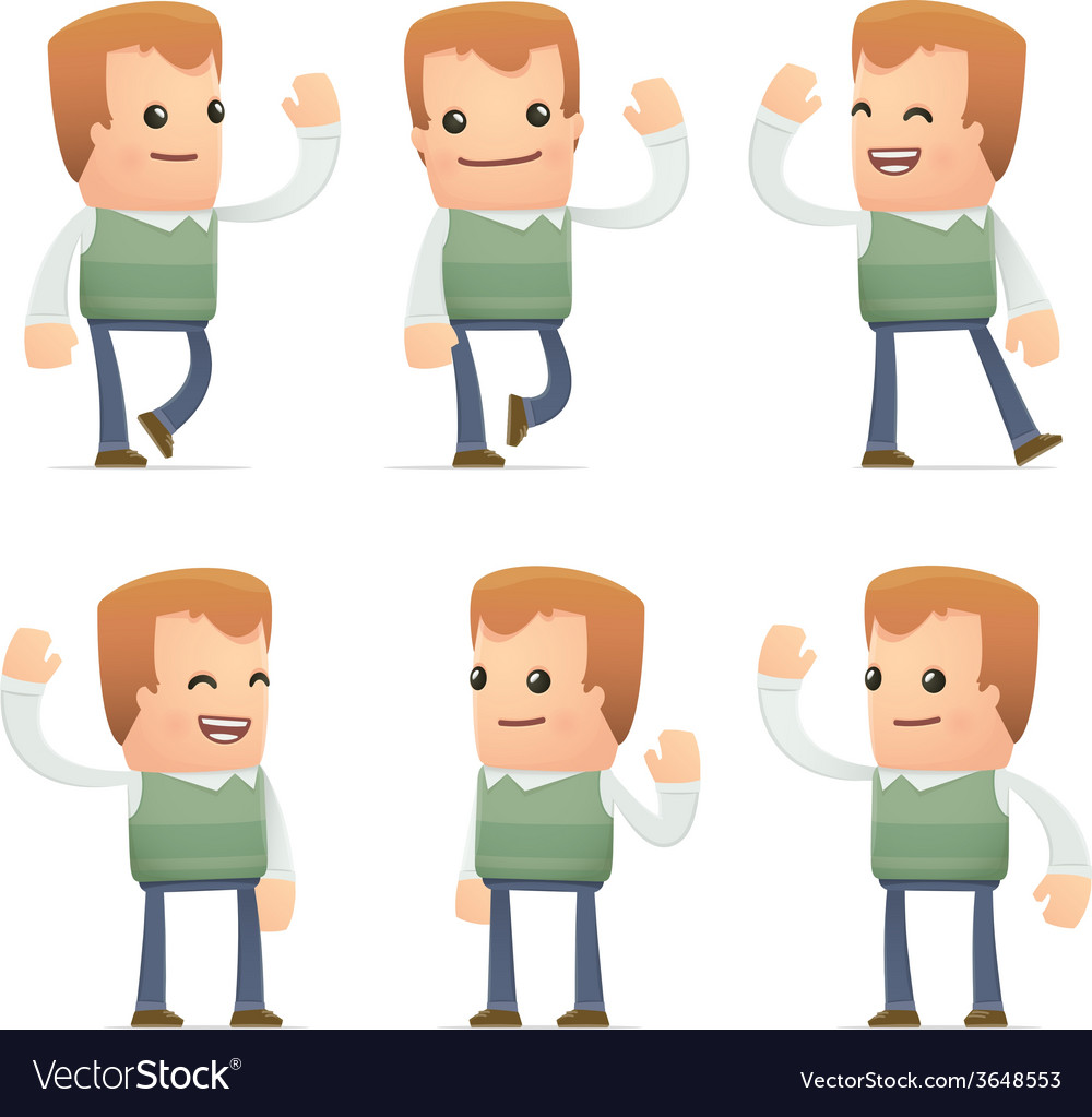 Set of neighbor character in different poses