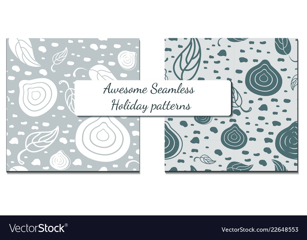 Set of two winter patterns vector image Set of two winter patterns