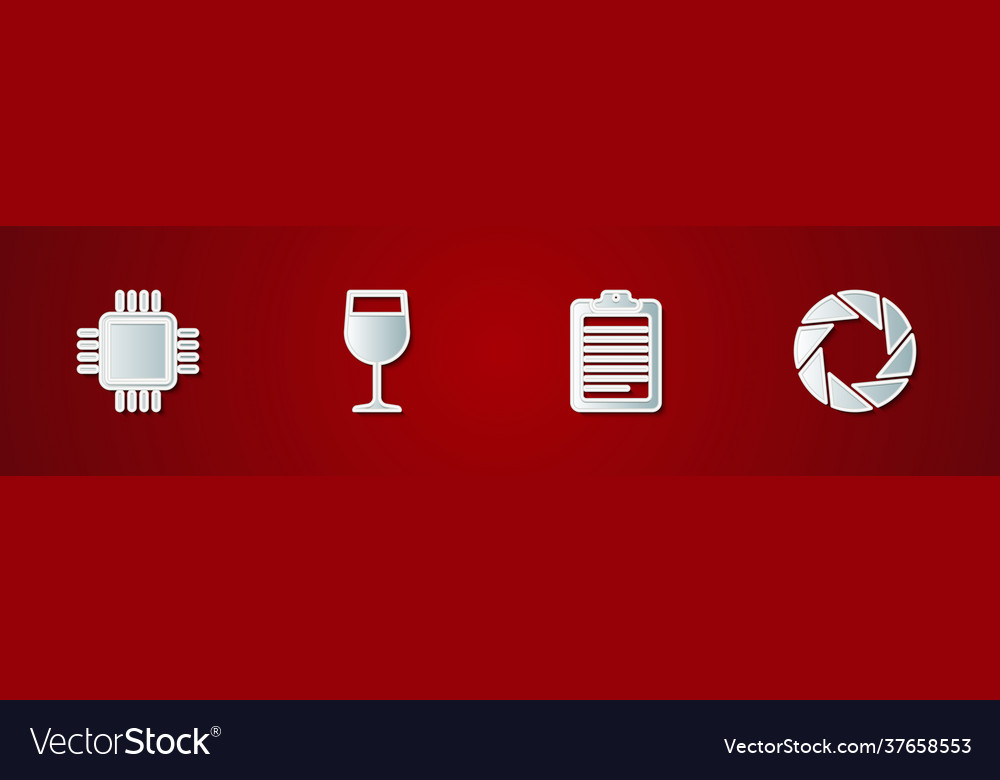 Set processor with cpu wine glass clipboard