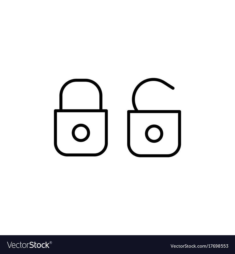 Thin Line Lock Symbol