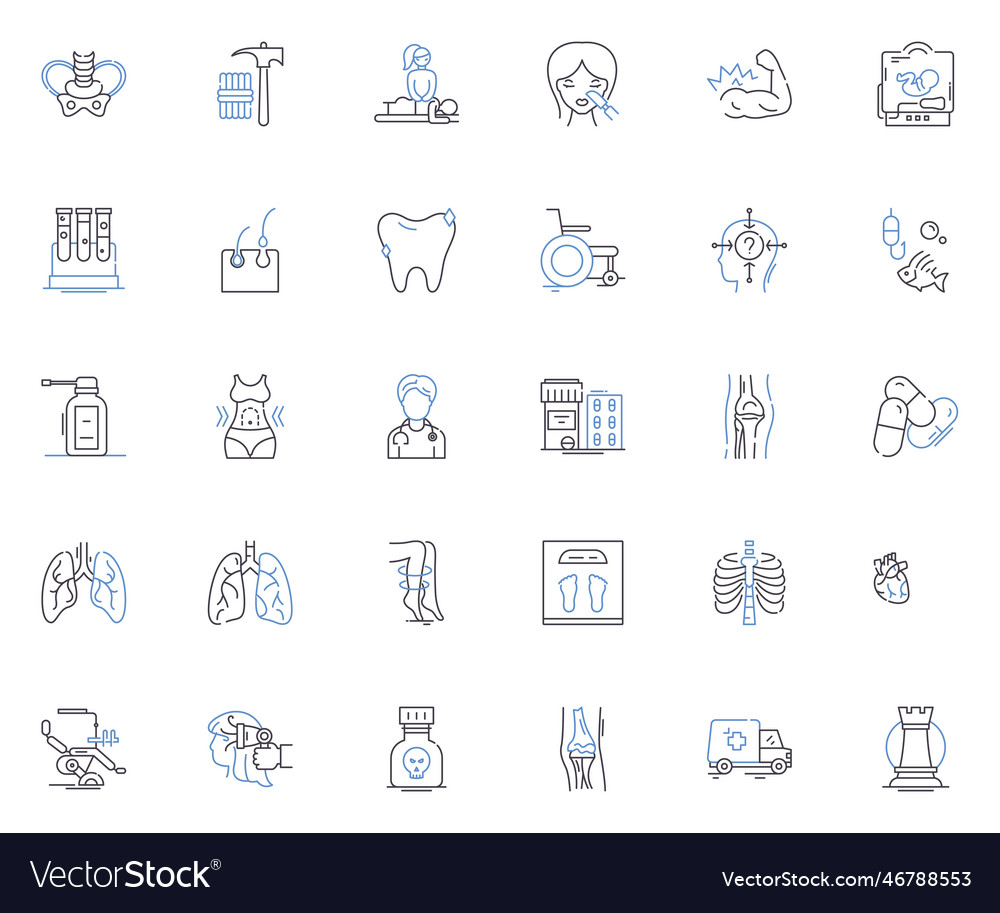 Wellness line icons collection balance calm Vector Image