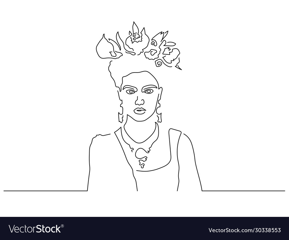 Woman with flowers on head isolated