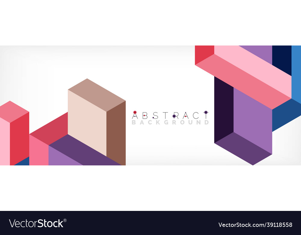 Abstract background 3d cubes cubic elements vector image Abstract background 3d cubes cubic elements