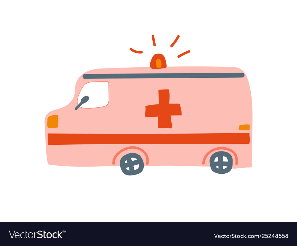 Ambulance car emergency medical van cartoon