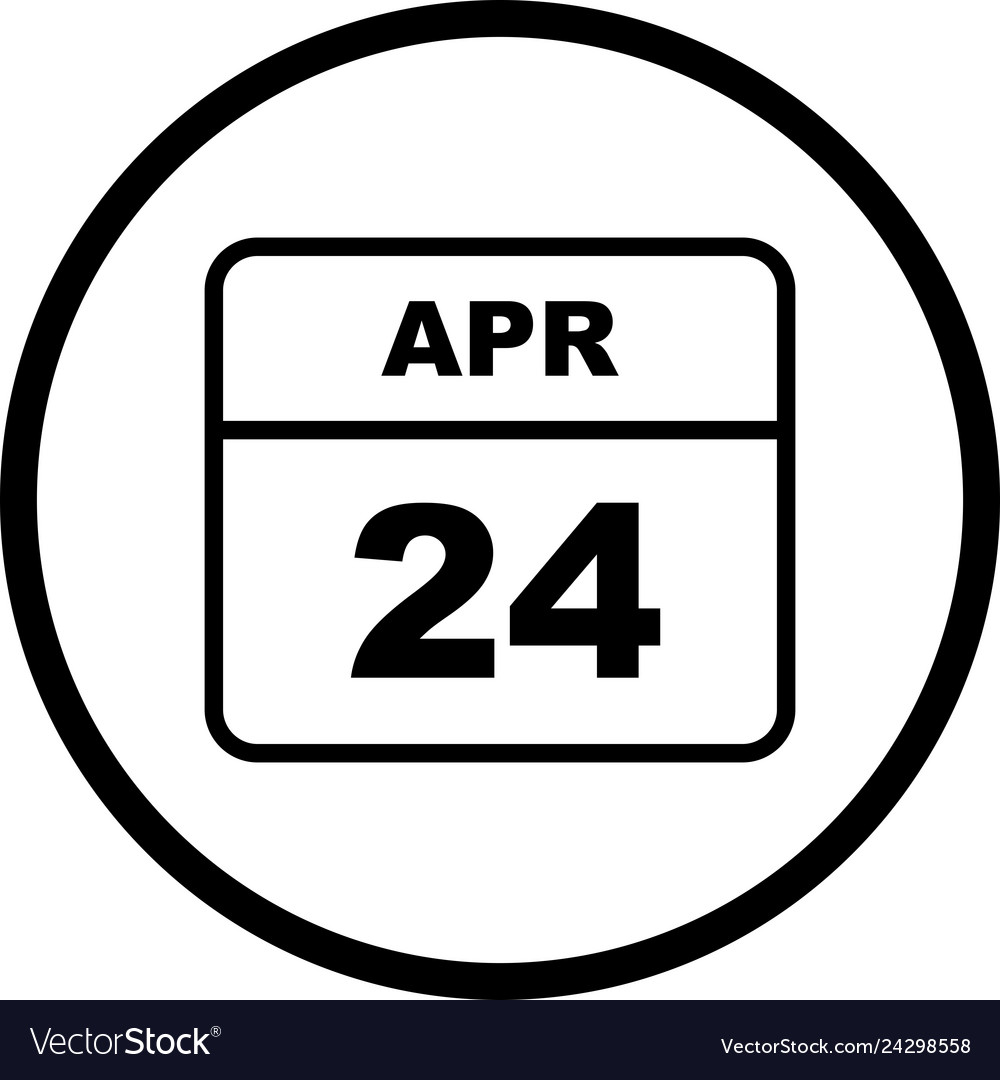 April 24th date on a single day calendar