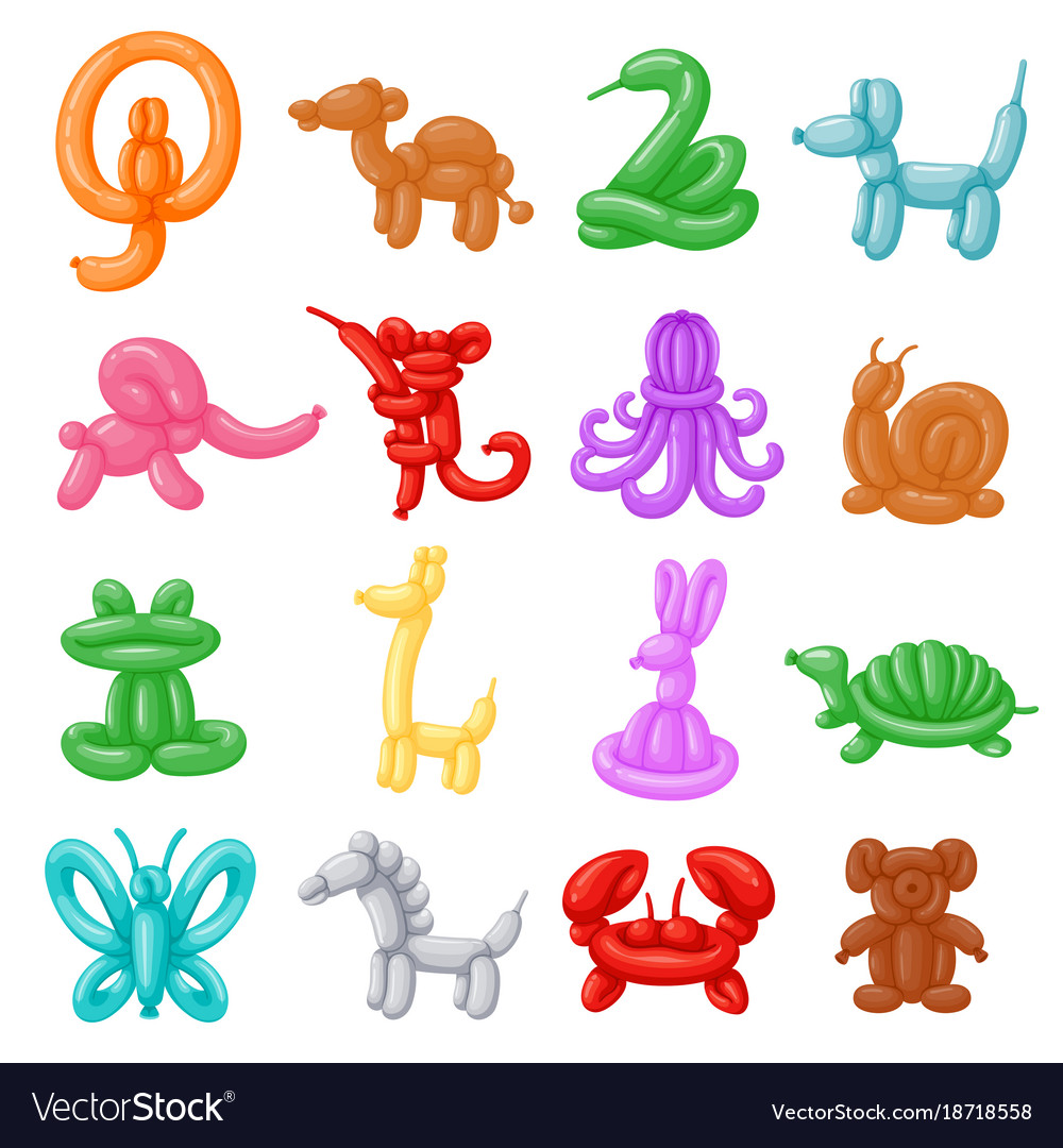 Download Balloon animals set Royalty Free Vector Image - VectorStock