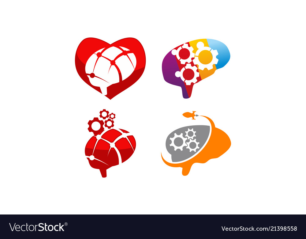 Brain template set Vector Image Brain template set