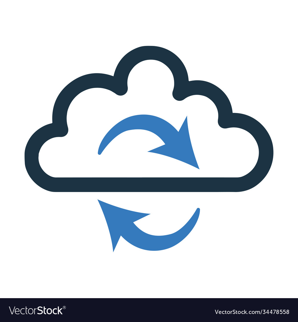 Cloud network refresh syncing icon graphics
