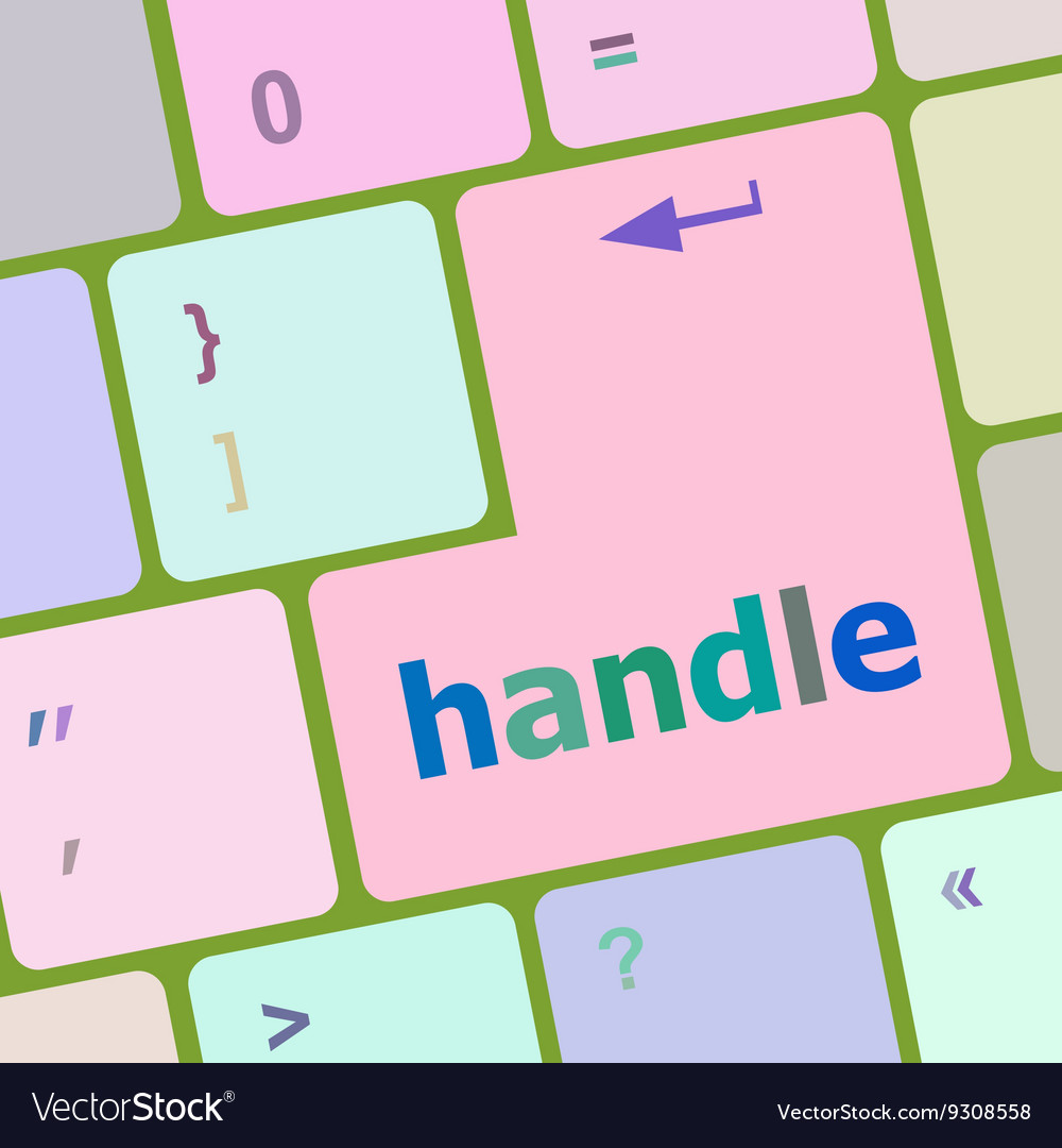 Computer keyboard with words handle on enter