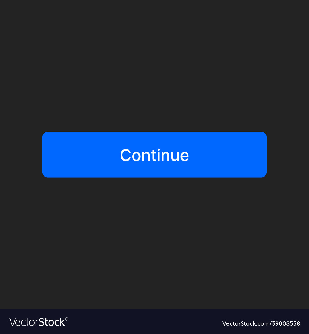 Continue button simple blue icon on transparent vector image Continue button simple blue icon on transparent