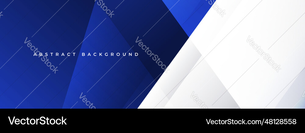 Dark blue and white abstract modern wide banner Vector Image