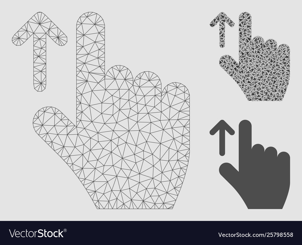 Direction mesh 2d model and triangle mosaic vector image Direction mesh 2d model and triangle mosaic
