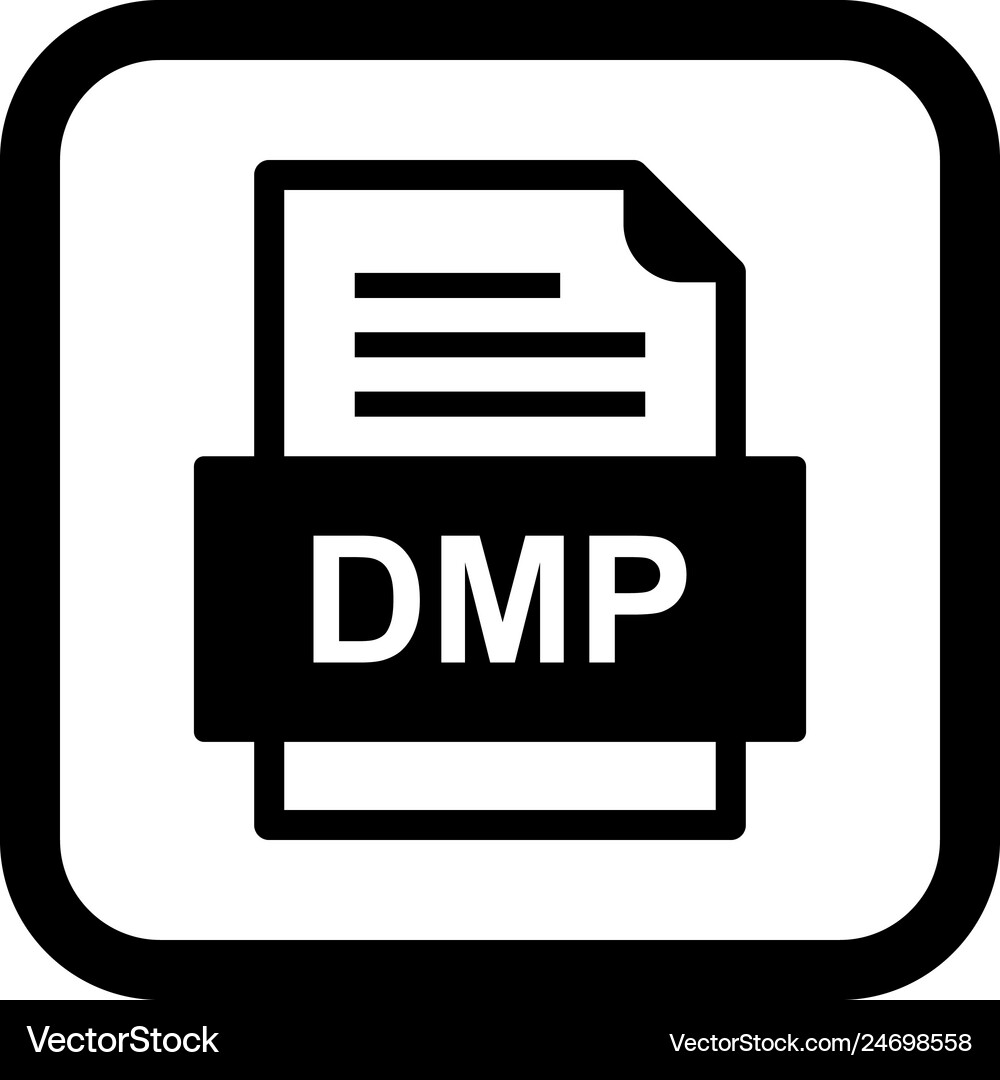 Dmp file document icon Royalty Free Vector Image