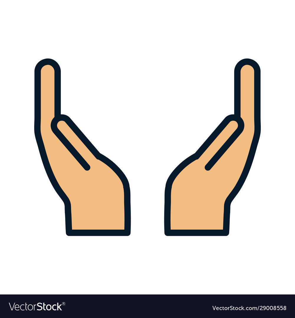 Hands support gesture saving symbol icon