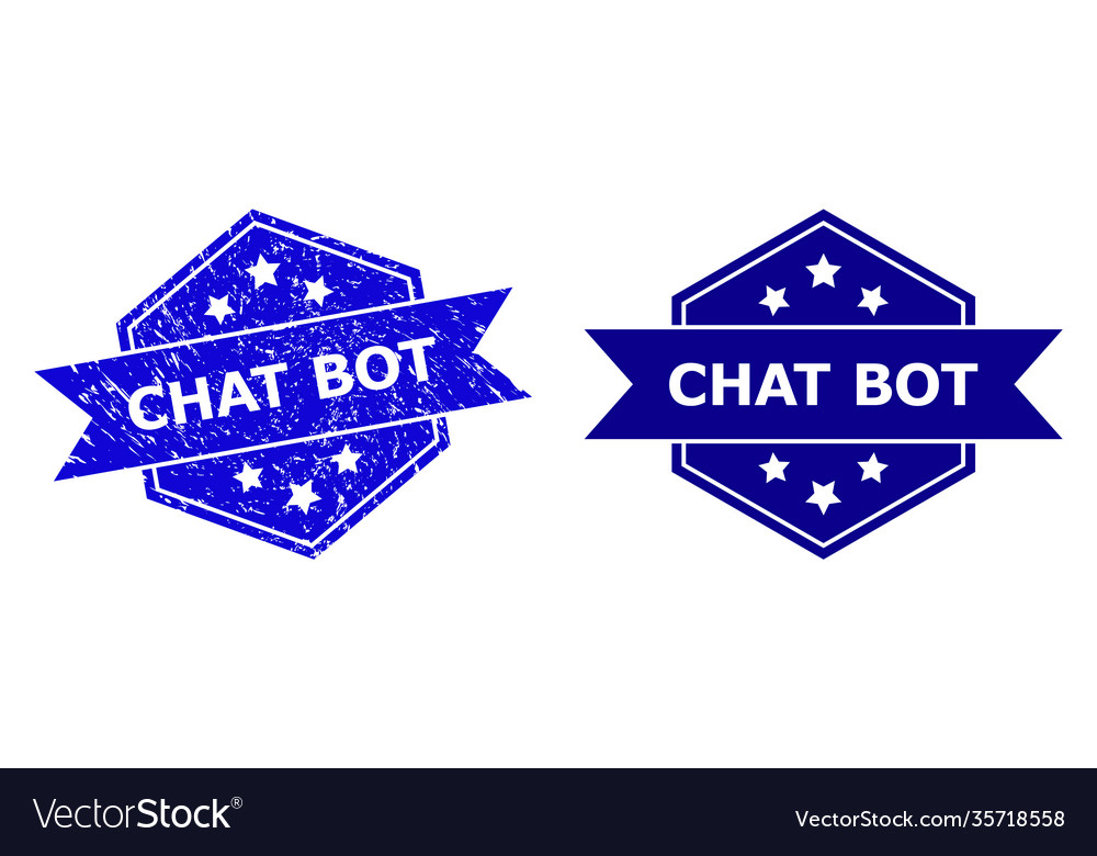 Hexagonal chat bot seal with unclean style