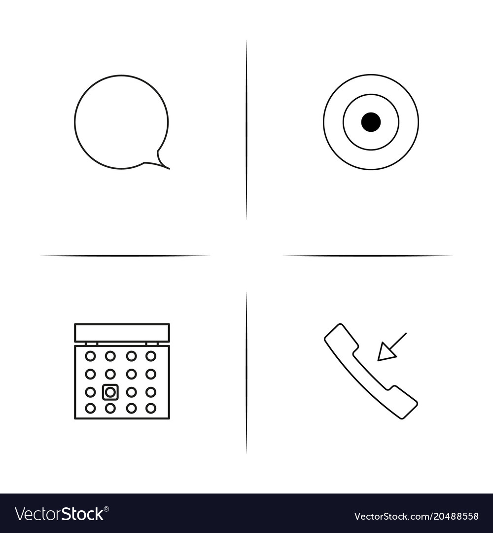 Interface simple linear icons set outlined