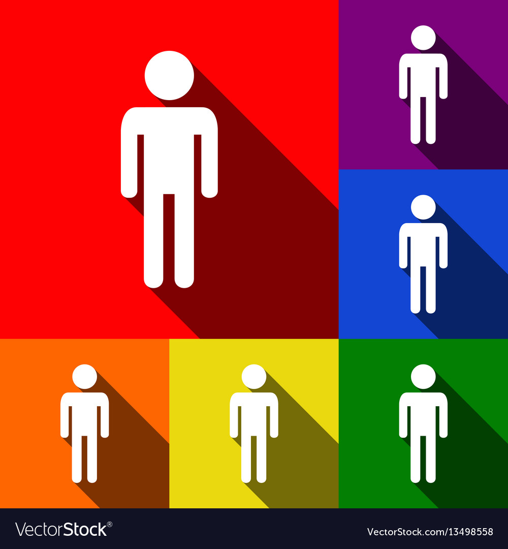 Man sign set icons