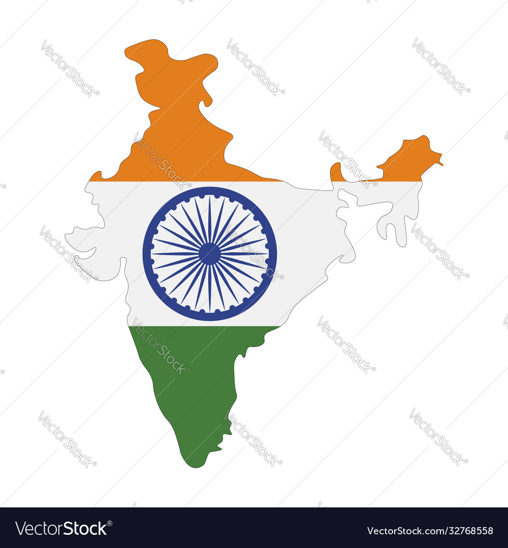 Map india - flag Royalty Free Vector Image - VectorStock