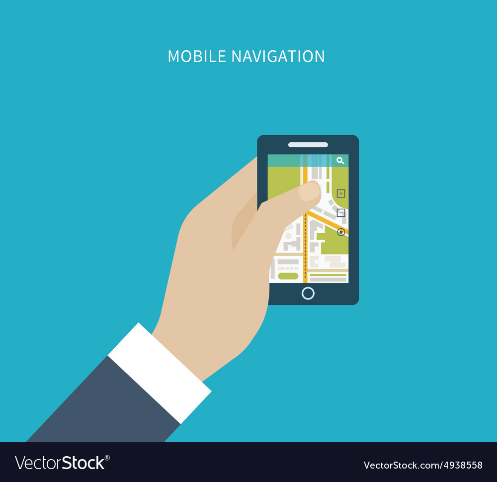 Mobile gps navigation on phone with map