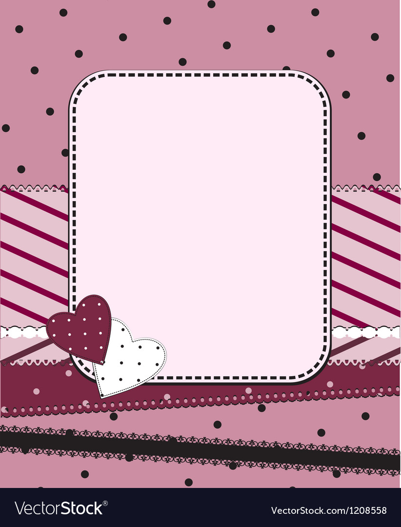 Pink Frame With Two Hearts Royalty Free Vector Image Pink Frame With Two Hearts Vector Image