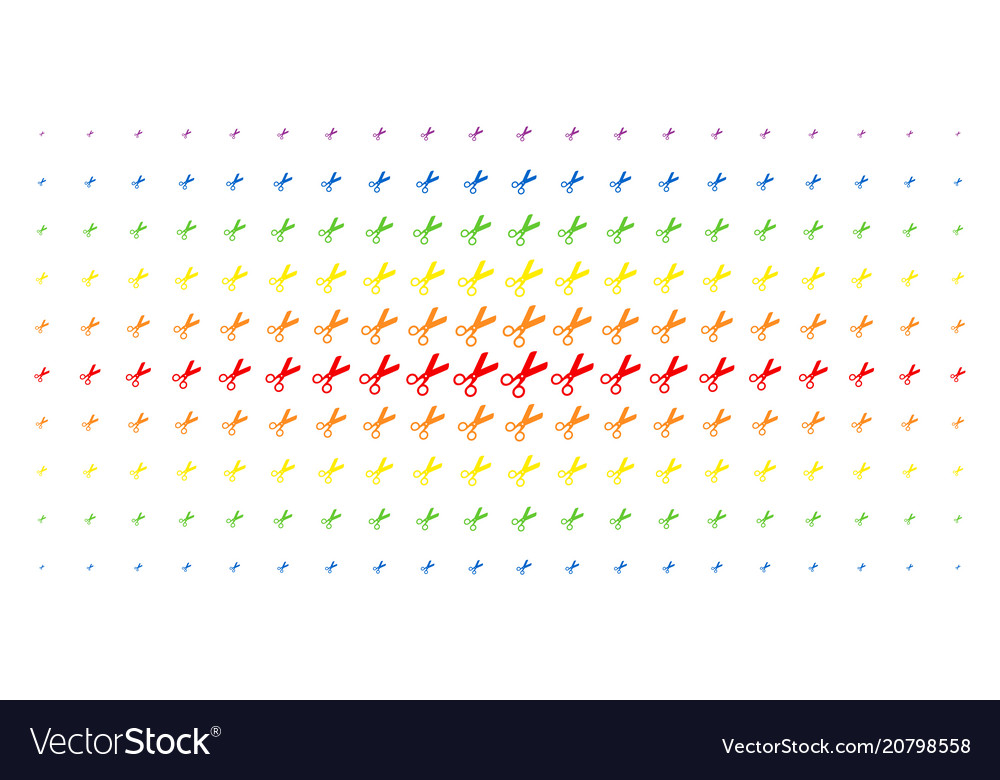 Scissors spectrum halftone pattern