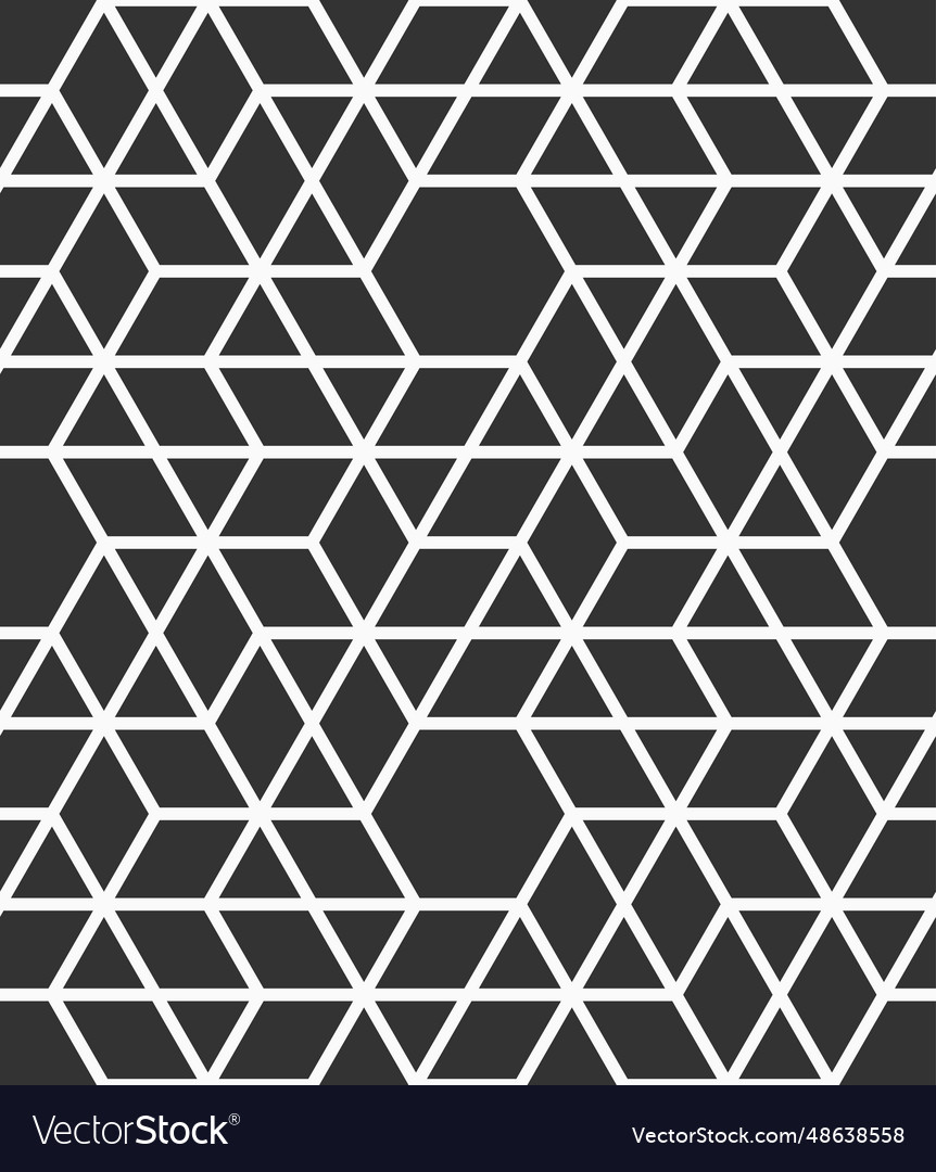 Seamless geometric pattern hexagons triangles vector image Seamless geometric pattern hexagons triangles