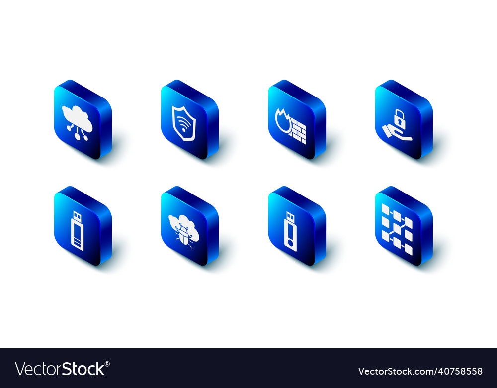 Set shield with wifi wireless firewall security Vector Image Set shield with wifi wireless firewall security