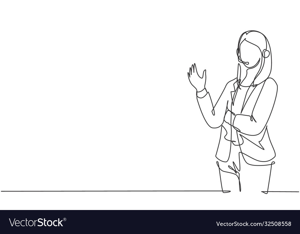 Single Continuous Line Drawing Young Happy Vector Image 4528