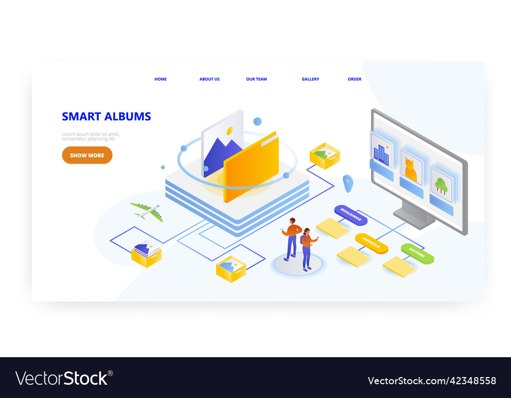 Smart photo albums landing page design website