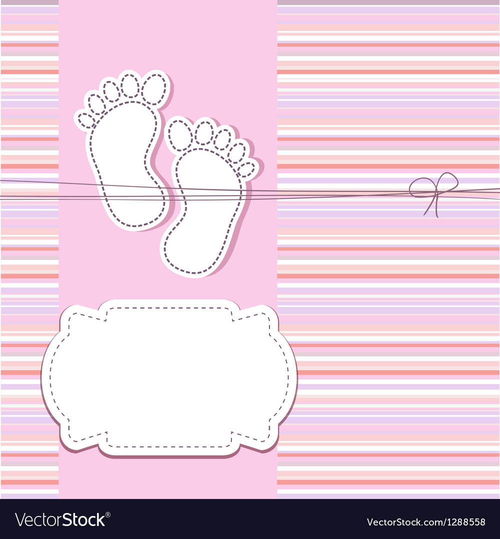 Vintage baby girl arrival announcement card