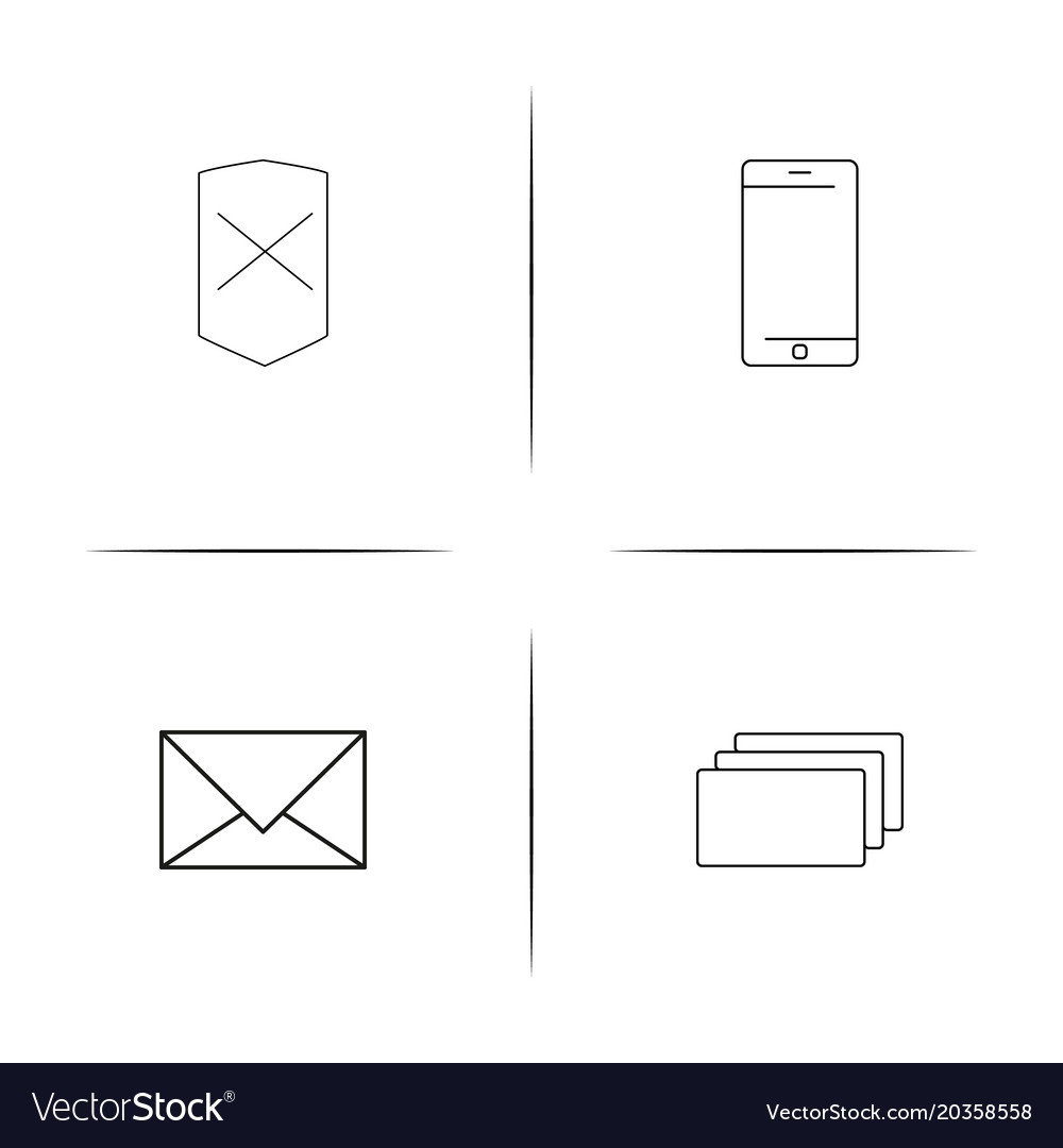 Web and text simple linear icon setsimple outline