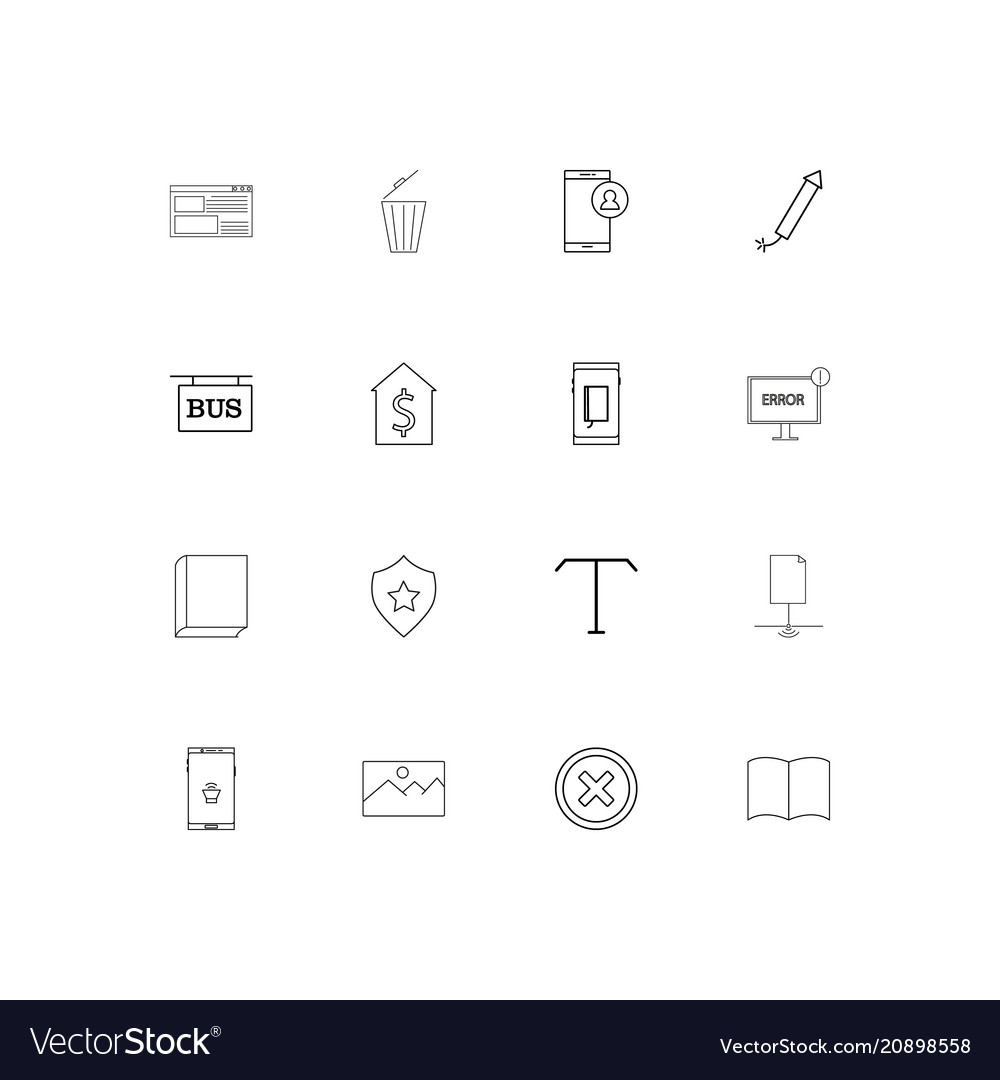 Web linear thin icons set outlined simple