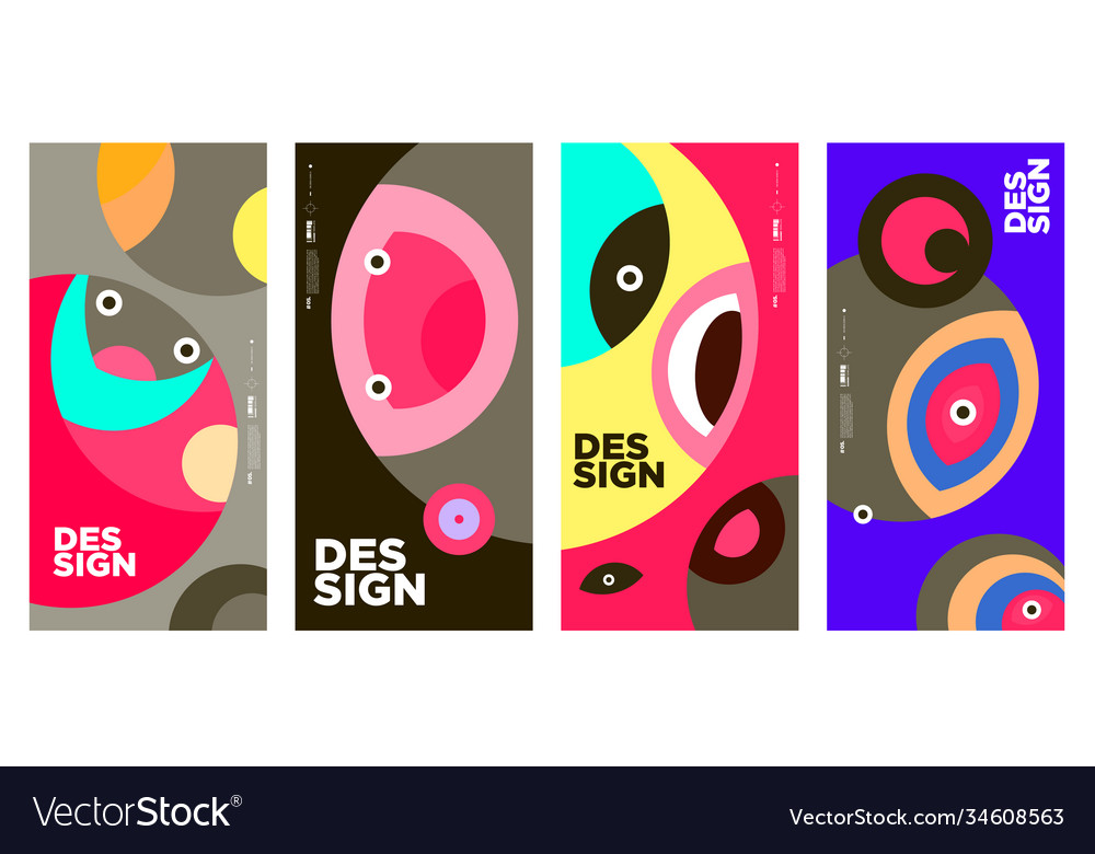 Abstract colorful geometric and curvy pattern Vector Image Abstract colorful geometric and curvy pattern