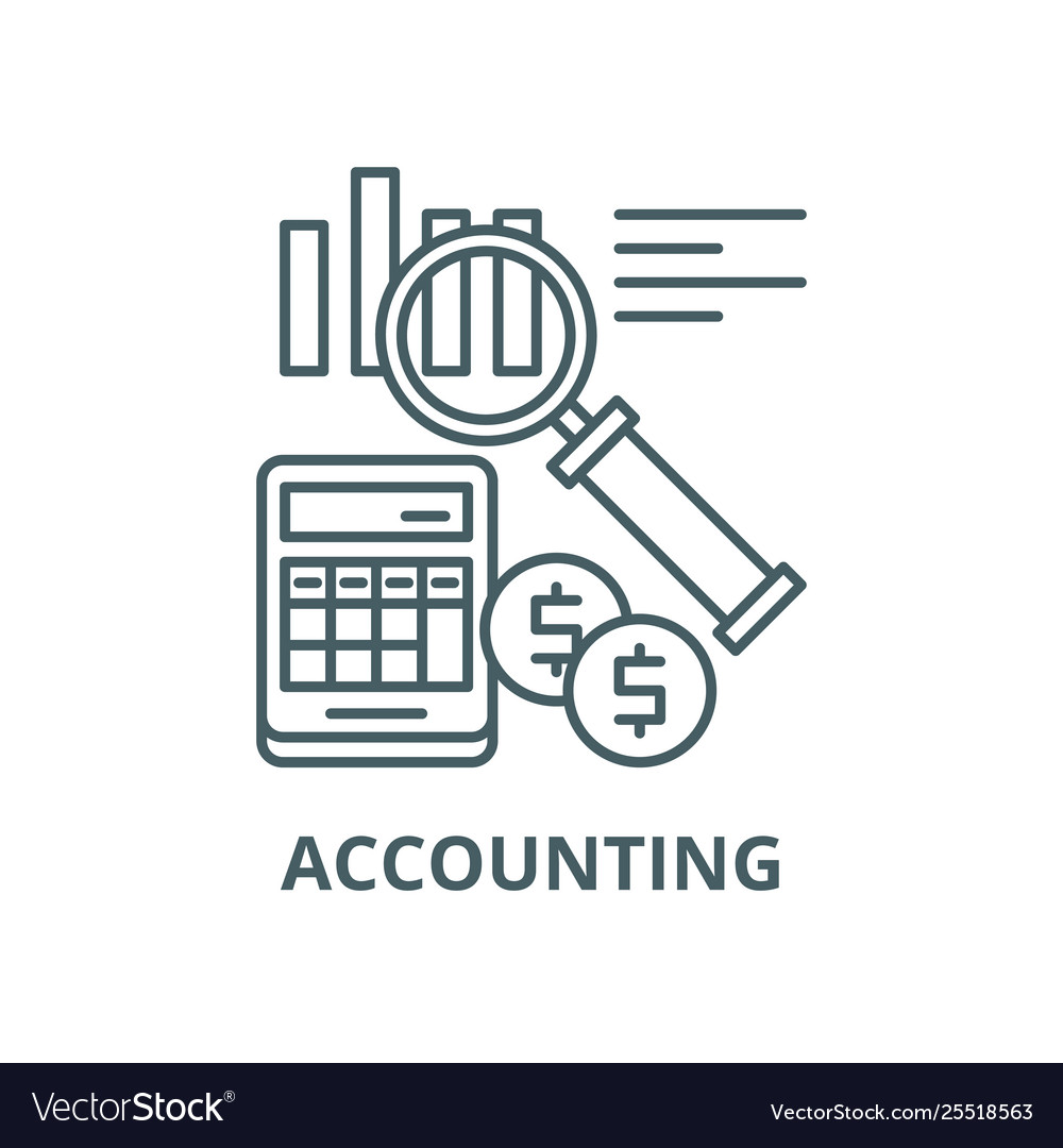 Accounting line icon outline concept