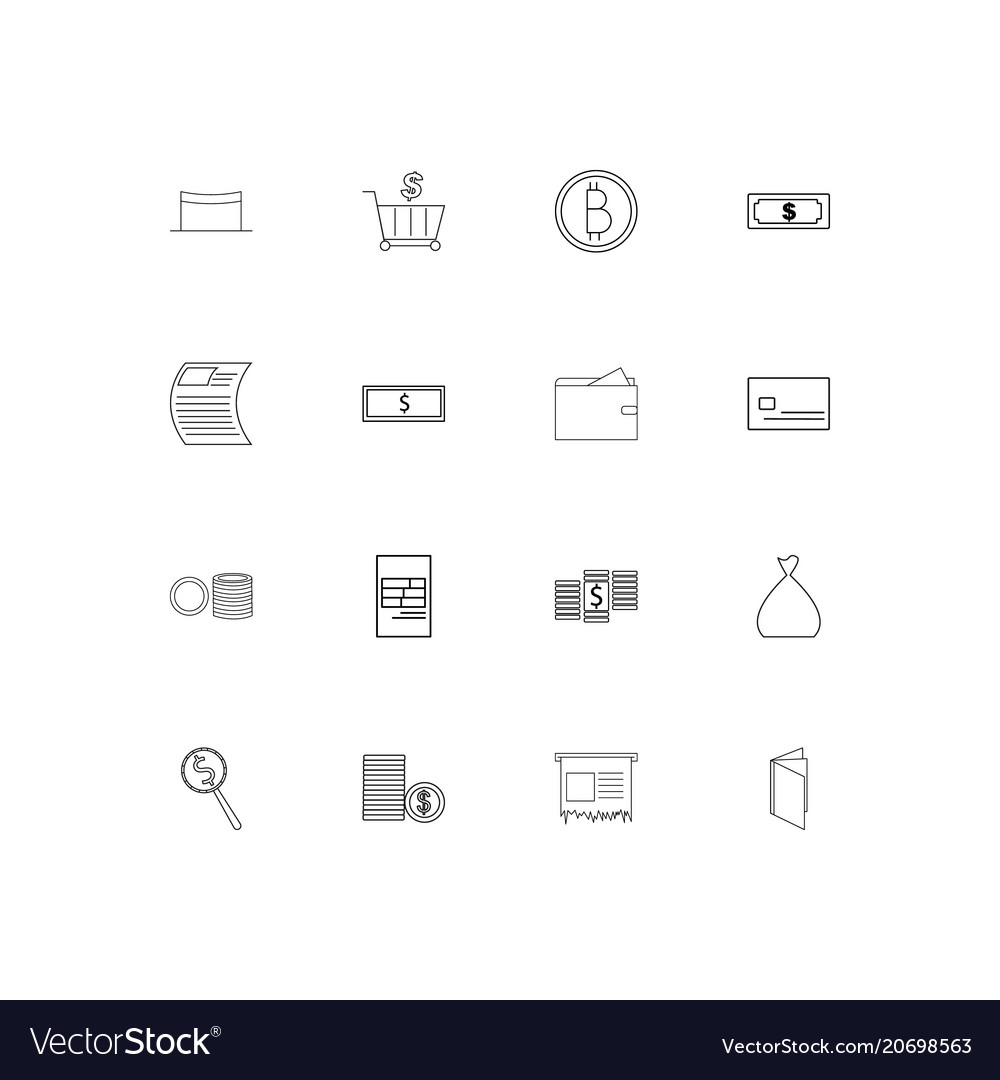 Banking finance and money simple linear icons set