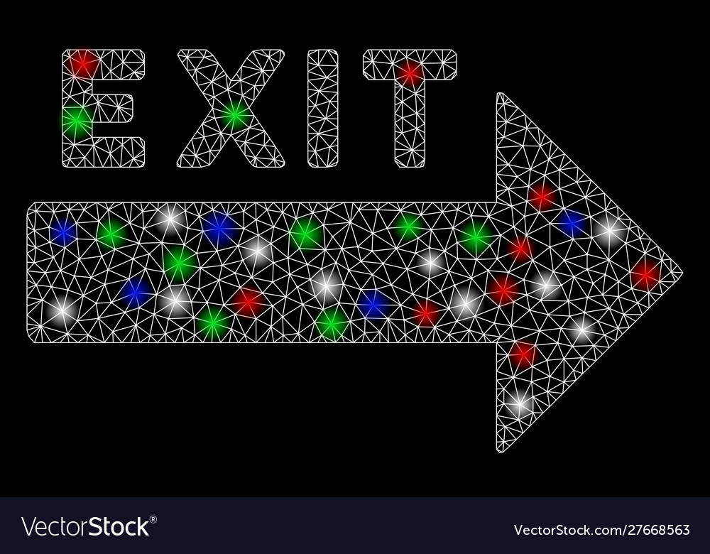 Bright mesh carcass exit arrow with light spots