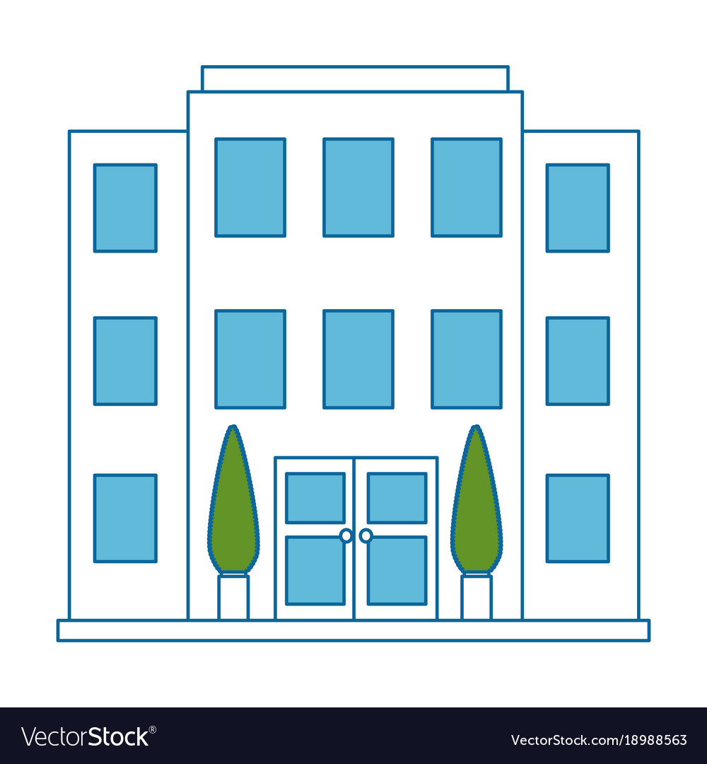 Building front isolated icon