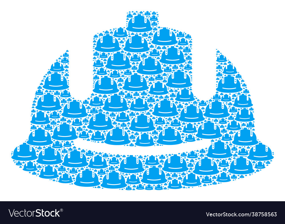 Construction helmet recursion mosaic itself vector image Construction helmet recursion mosaic itself