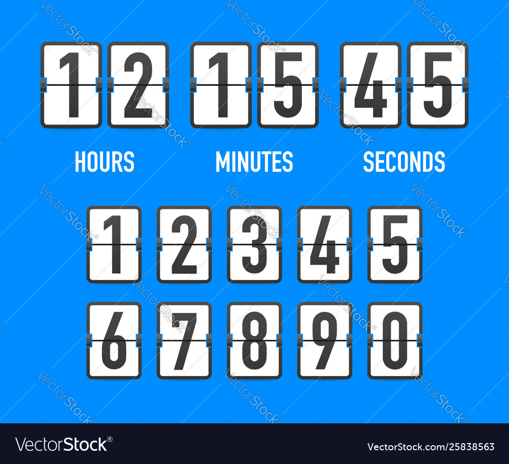 Flip countdown clock counter timer time remaining vector image Flip countdown clock counter timer time remaining